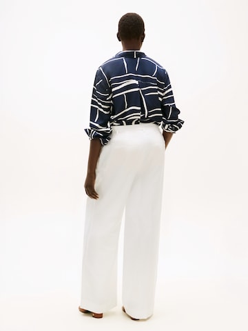 Tommy Hilfiger Curve Широкий Брюки со складками в Белый