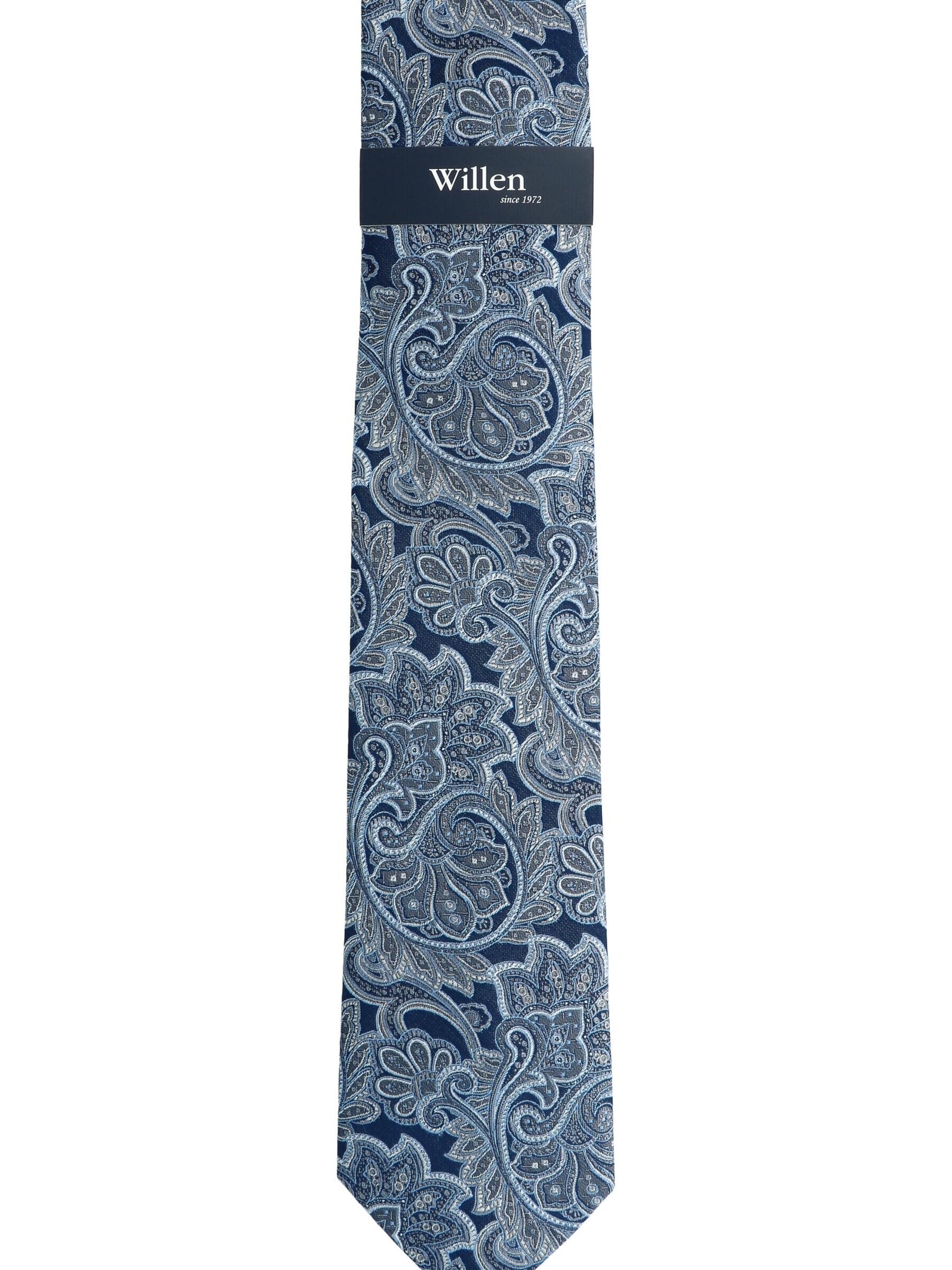 WILLEN Tie 'Marine Paisley' in Grey