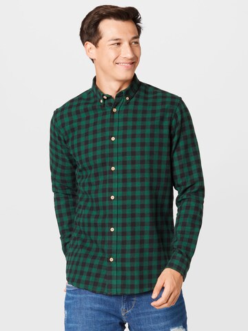 Regular fit Camicia 'Johan' di Kronstadt in verde: frontale