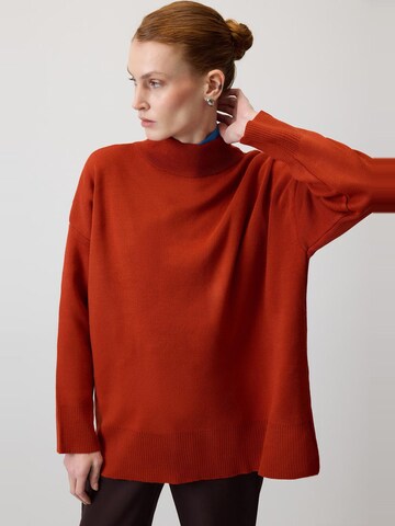 Touche Prive Gebreid vest in Rood: voorkant