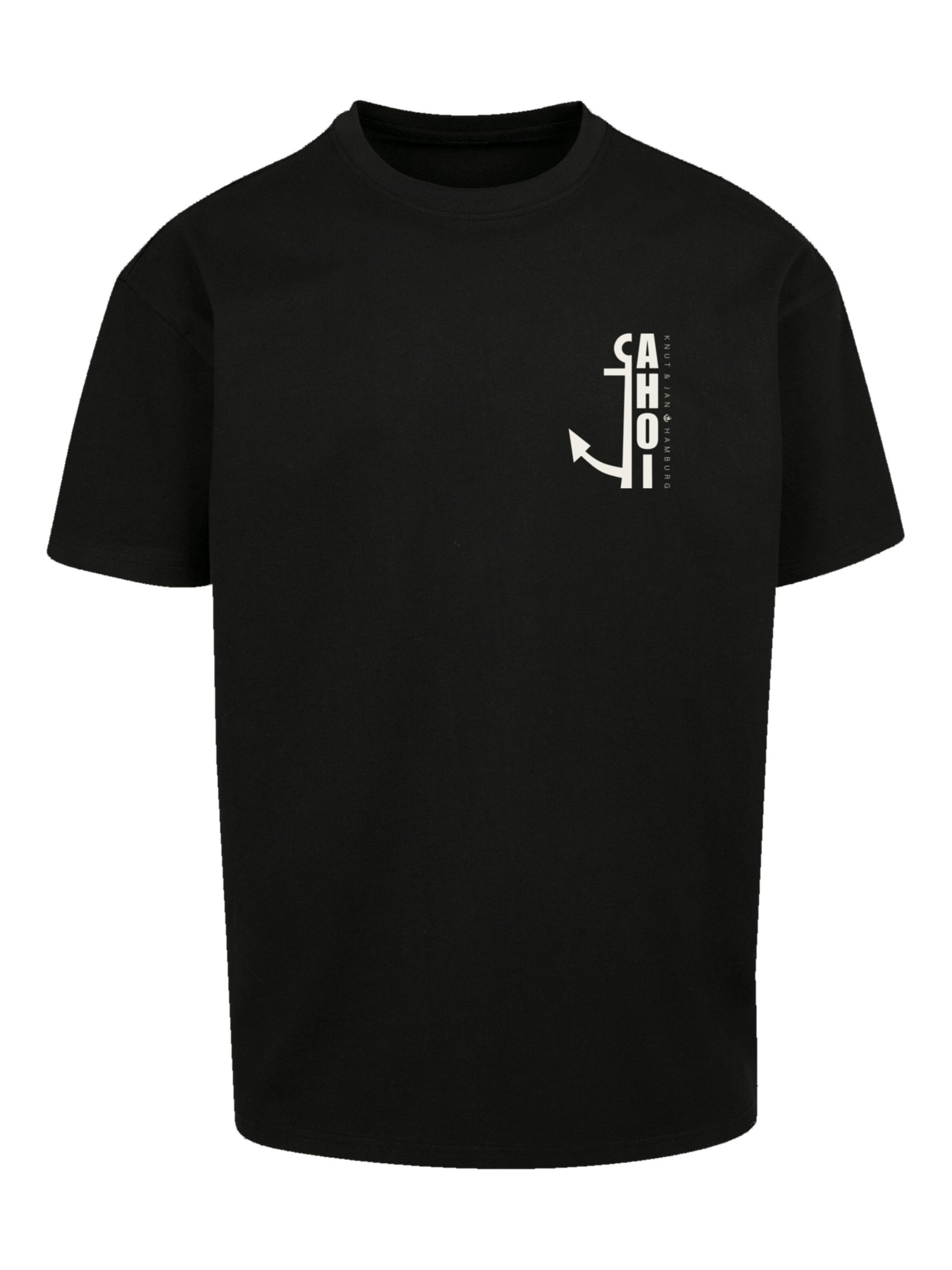 T-Shirt 'Ahoi Anker Knut & Jan Hamburg' F4NT4STIC en noir : devant