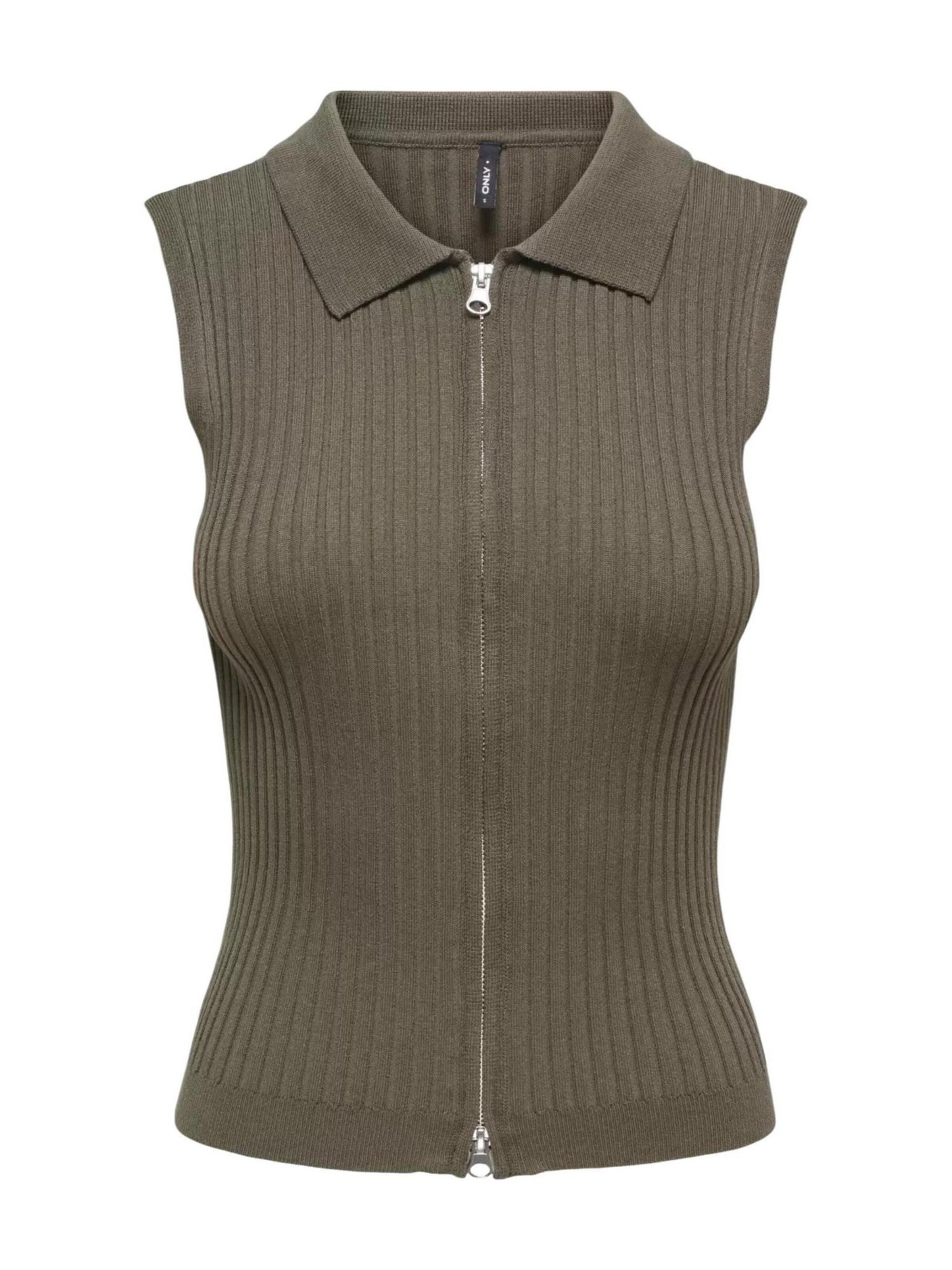 Pullover 'Onlmeddi Life Sl Zip Cardigan Knt 15364749' di ONLY in verde: frontale