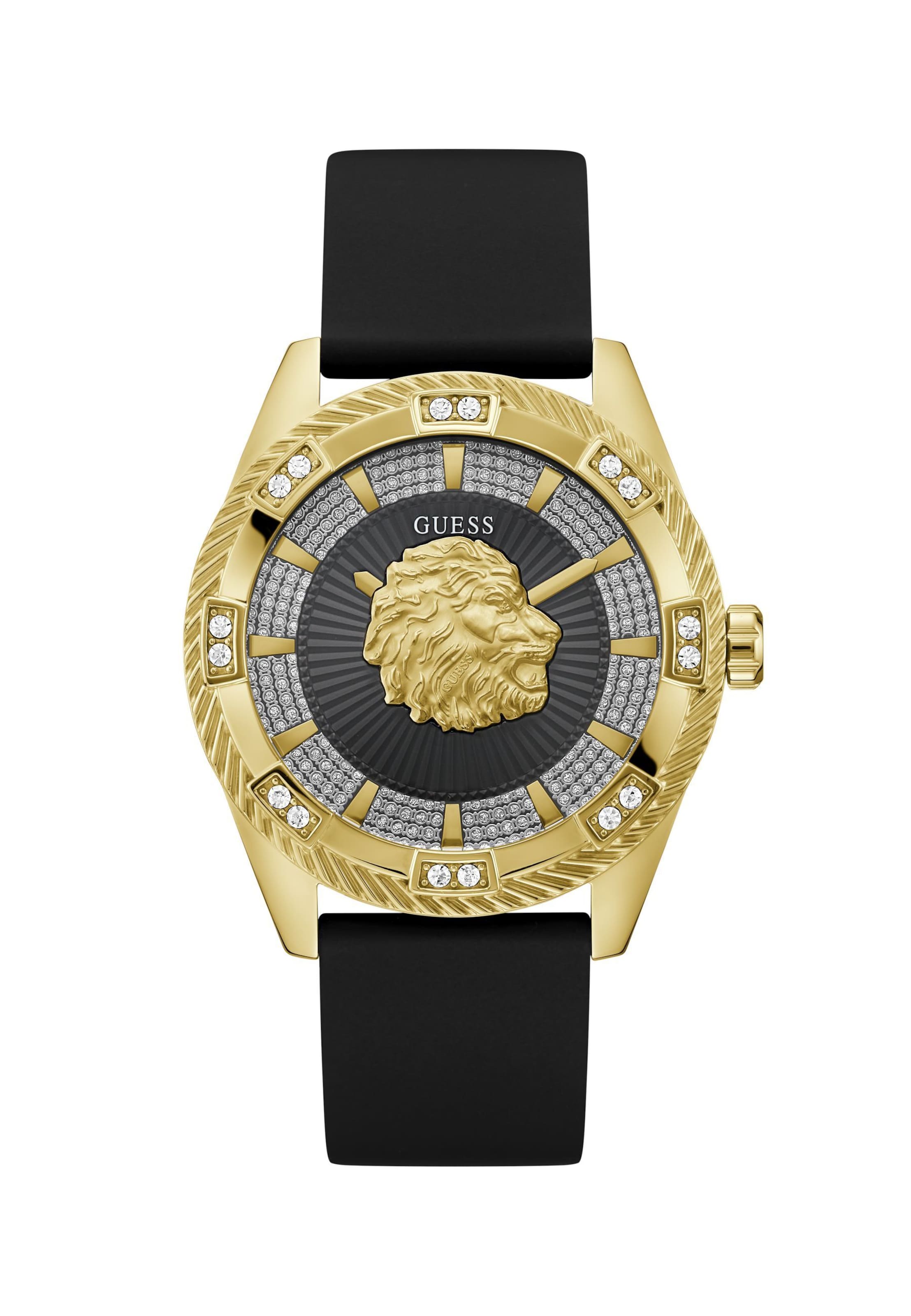 GUESS Analoog horloge ' BEAST ' in Zwart: voorkant