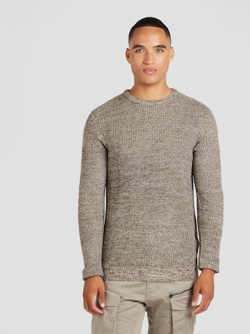 JACK & JONES Pulóver 'JJELewis' - bézs: elől