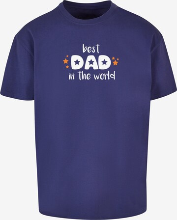 Maglietta 'Fathers Day - Best Dad In The World' di Merchcode in blu: frontale