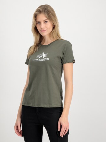 T-shirt ALPHA INDUSTRIES en vert : devant