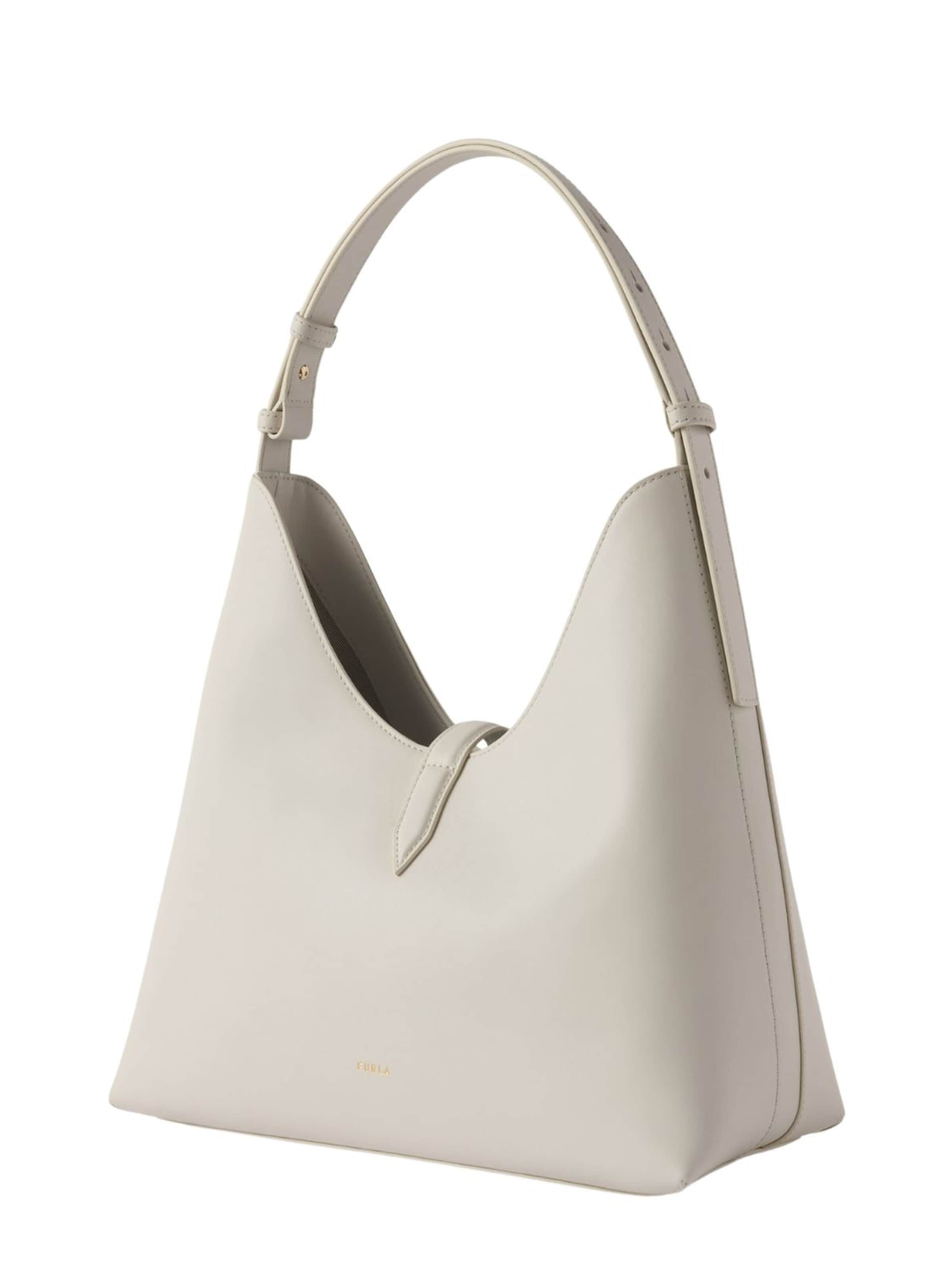 FURLATorba za na rame 'Furla Sac Bandoulière M Goccia Cuir Gris/Blanc' - bijela boja