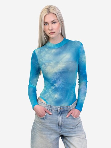 BROKE + SCHÖN Shirt Bodysuit 'Body mit Ozeanprint' in Blue: front