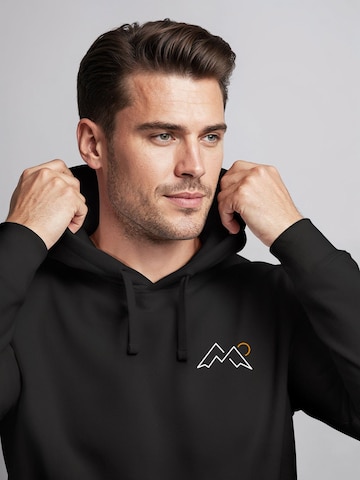 Neverless Sweatshirt 'Mountain Lineart' in Black