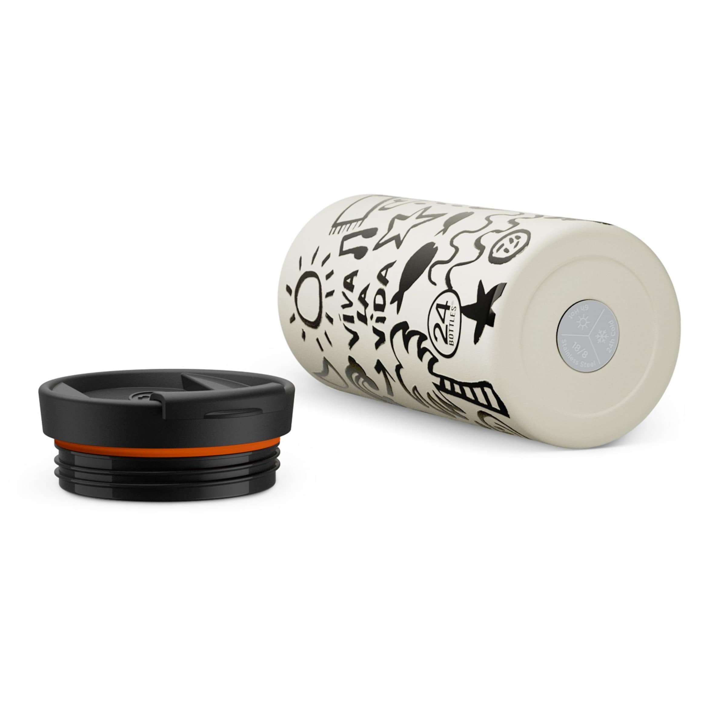 24Bottles Drinkfles 'Travel' in Wit