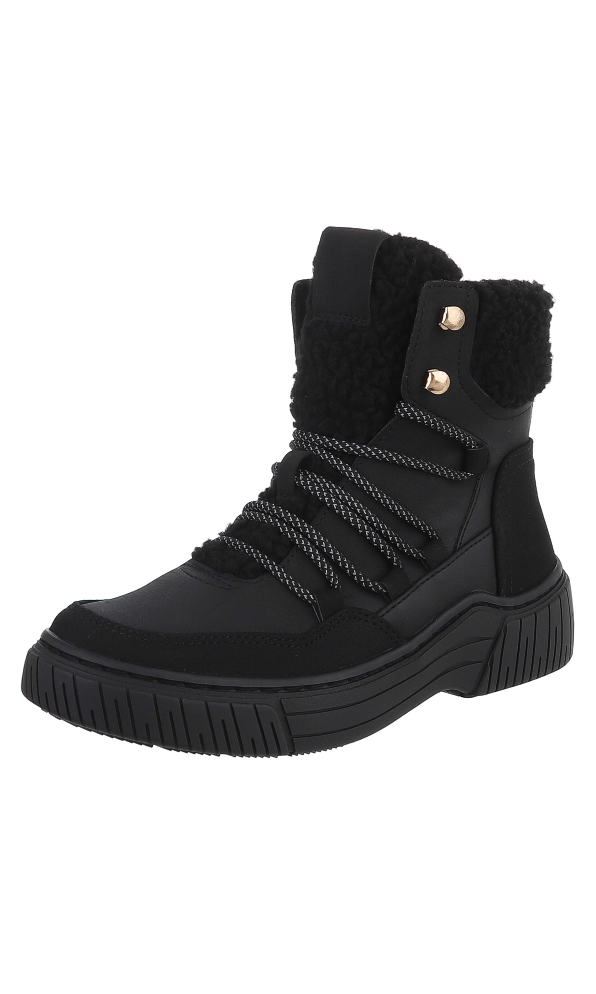 Ital-Design Stiefelette in Schwarz: Vorderseite