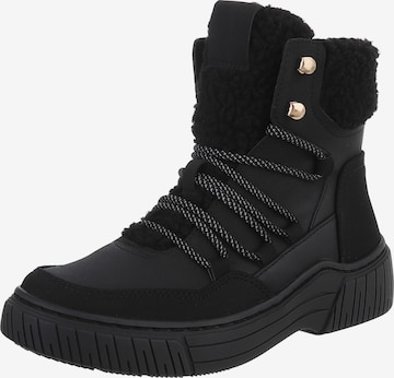 Ital-Design Stiefelette in Schwarz: Vorderseite