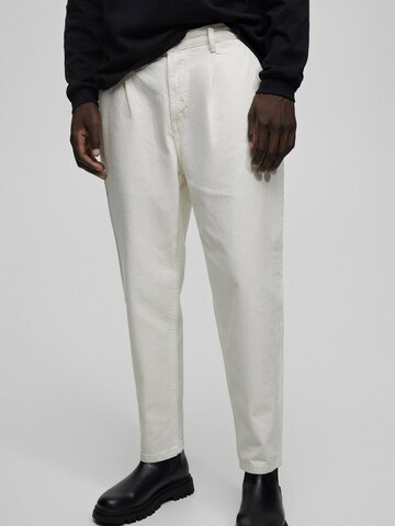 Pull&Bear Normalny krój Spodnie w kolorze biały