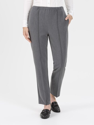 STEHMANN Slim fit Pleated Pants 'Helgi' in Grey: front