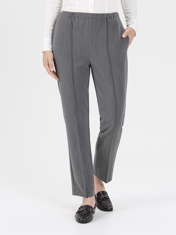 STEHMANN Slim fit Pleated Pants 'Helgi' in Grey: front