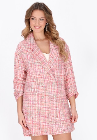 faina Between-seasons coat 'Festive' in Pink: front