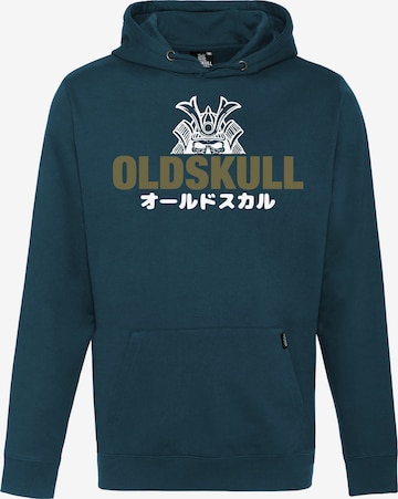Oldskull Kapuzensweater in Grün: Vorderseite
