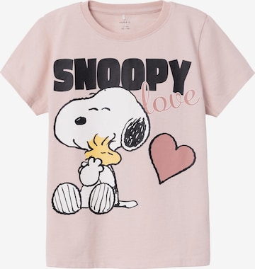 NAME IT Shirt 'Nanni Snoopy' in Pink: front