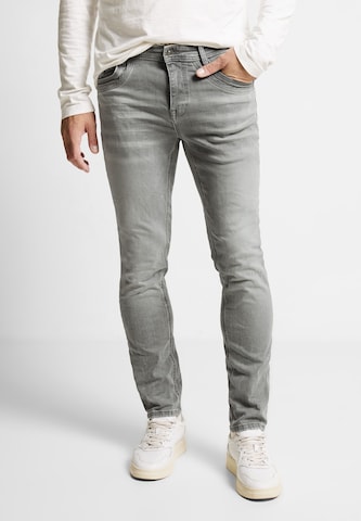 Street One MEN Slim fit Jeans in Grey: front