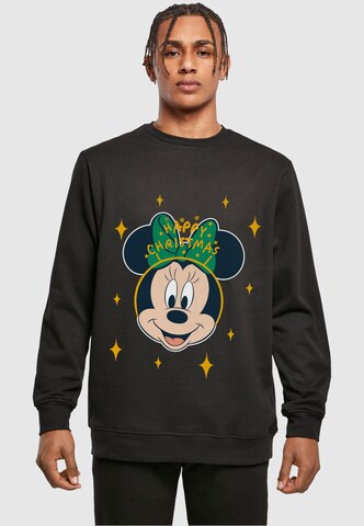 ABSOLUTE CULT Sweatshirt 'Minnie Mouse - Happy Christmas' in Zwart: voorkant
