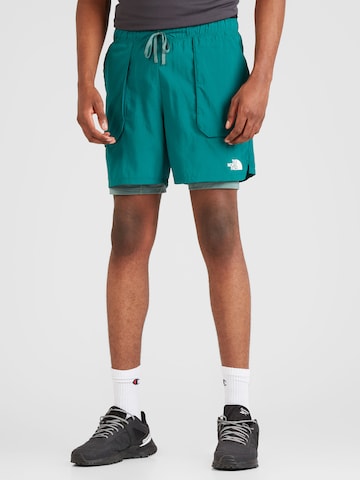 THE NORTH FACE Normální Outdoorové kalhoty 'SUNRISER' – zelená: přední strana
