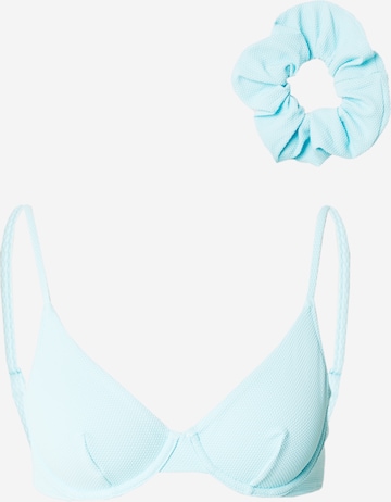 Calvin Klein Swimwear T-shirt Bikini top in Blue: front