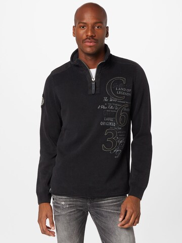 CAMP DAVID Sweater in Black: front