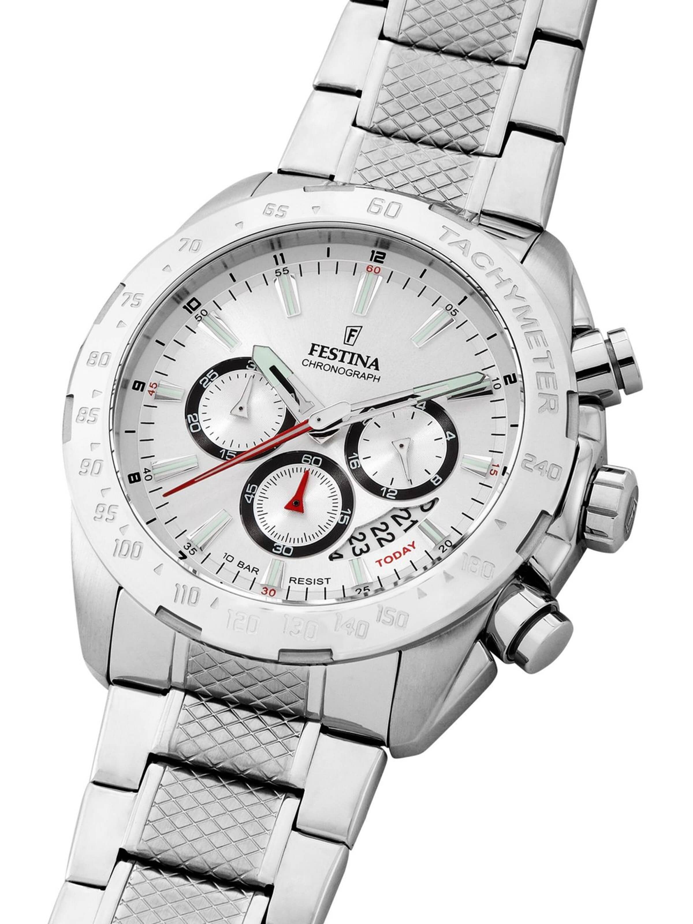 FESTINA Zegarek analogowy 'Chronograph Timeless Chronograph' w kolorze biały