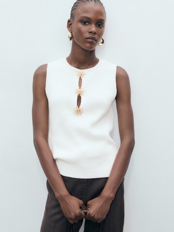 MANGO Knitted top 'ANTUAN' in Beige: front