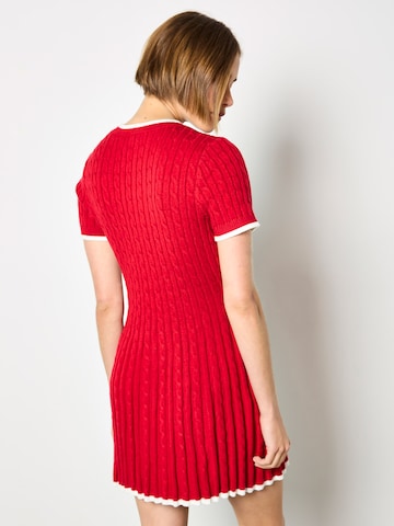 Apricot Knit dress in Red