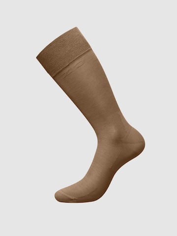 zd ZERO DEFECTS Socks 'Mercerized cotton socks' in Beige: front