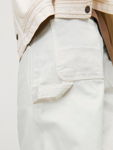 JACK & JONES Loosefit Cargobyxa 'JPSTEddie JJCarpenter' i vit
