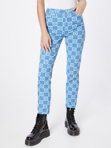 NEON & NYLON Normální Kalhoty 'Emily' – modrá: přední strana