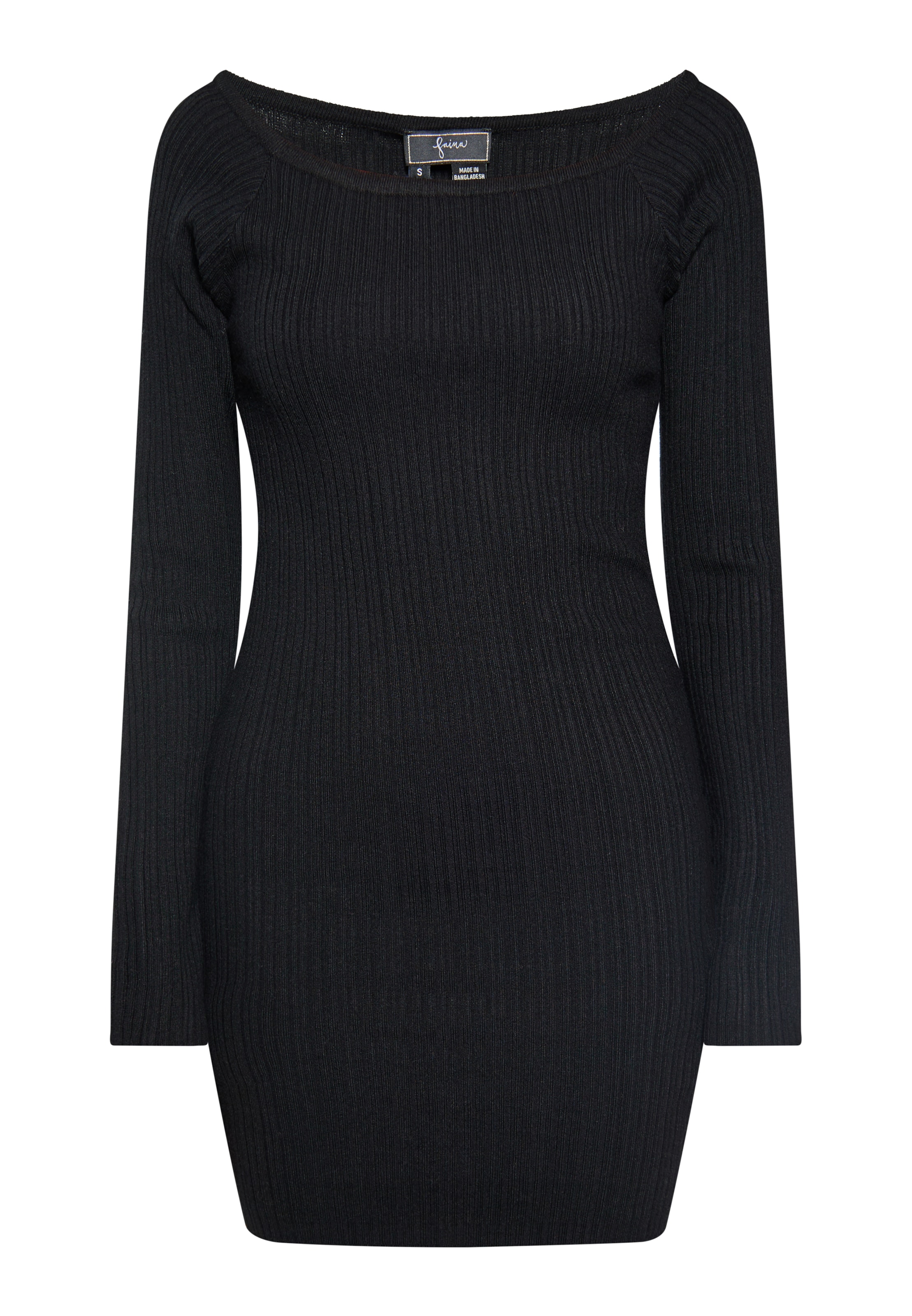 faina Πλεκτό φόρεμα σε μαύρο: μπροστά