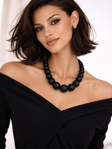 COLLEZIONE ALESSANDRO Necklace 'Aleika' in Black: front