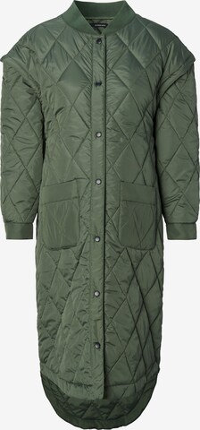 Supermom Between-Seasons Coat 'Box' in Green: front