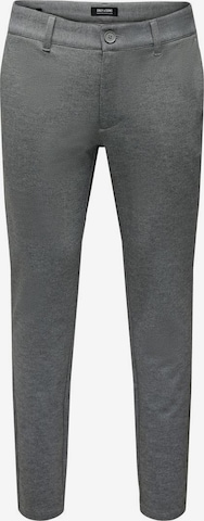 Pantalon chino Only & Sons en gris : devant