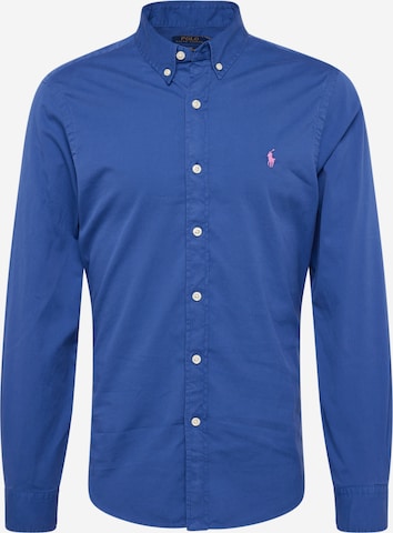 Polo Ralph Lauren Slim fit Srajca | modra barva: sprednja stran