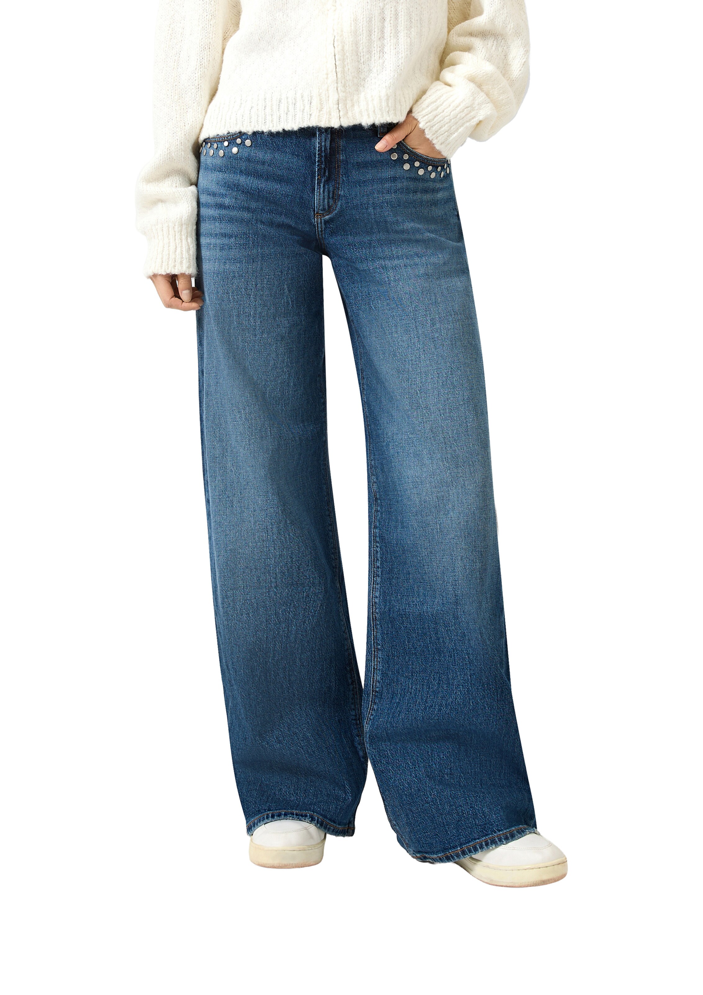 QS Wide leg Jeans 'Catie' in Blauw: voorkant