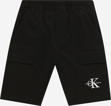 Calvin Klein Jeans Ohlapna forma Kargo hlače | črna barva: sprednja stran