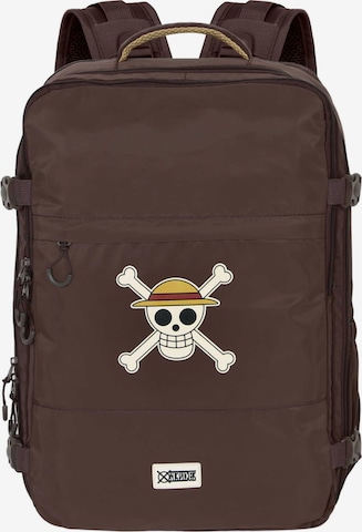 One Piece Backpack 'Strohhut Bande' in Brown: front