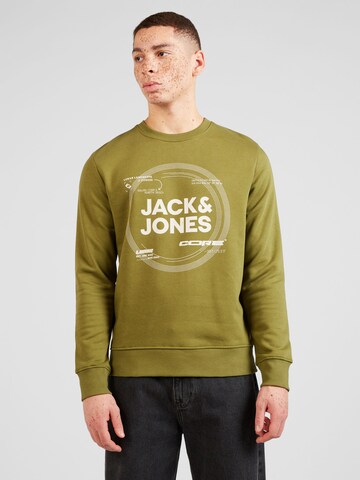 Sweat-shirt 'PILOU' JACK & JONES en vert : devant