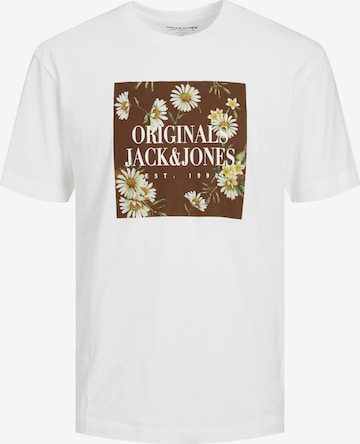 T-Shirt 'Flores' JACK & JONES en blanc : devant