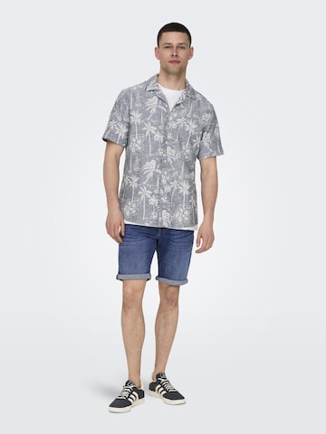 Only & Sons Regular Fit Hemd 'Caiden' in Blau