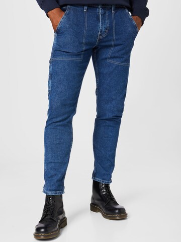 LEVI'S ® Tapered Jeans '502 Hi Ball Utility' in Blauw: voorkant