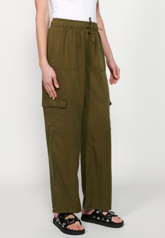 KOROSHI Regular Cargo jeans in Green: front