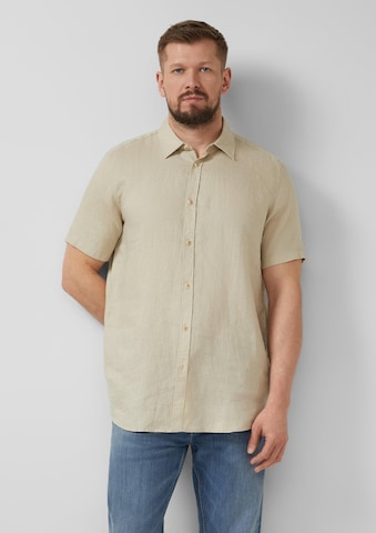 s.Oliver Regular fit Overhemd in Beige: voorkant