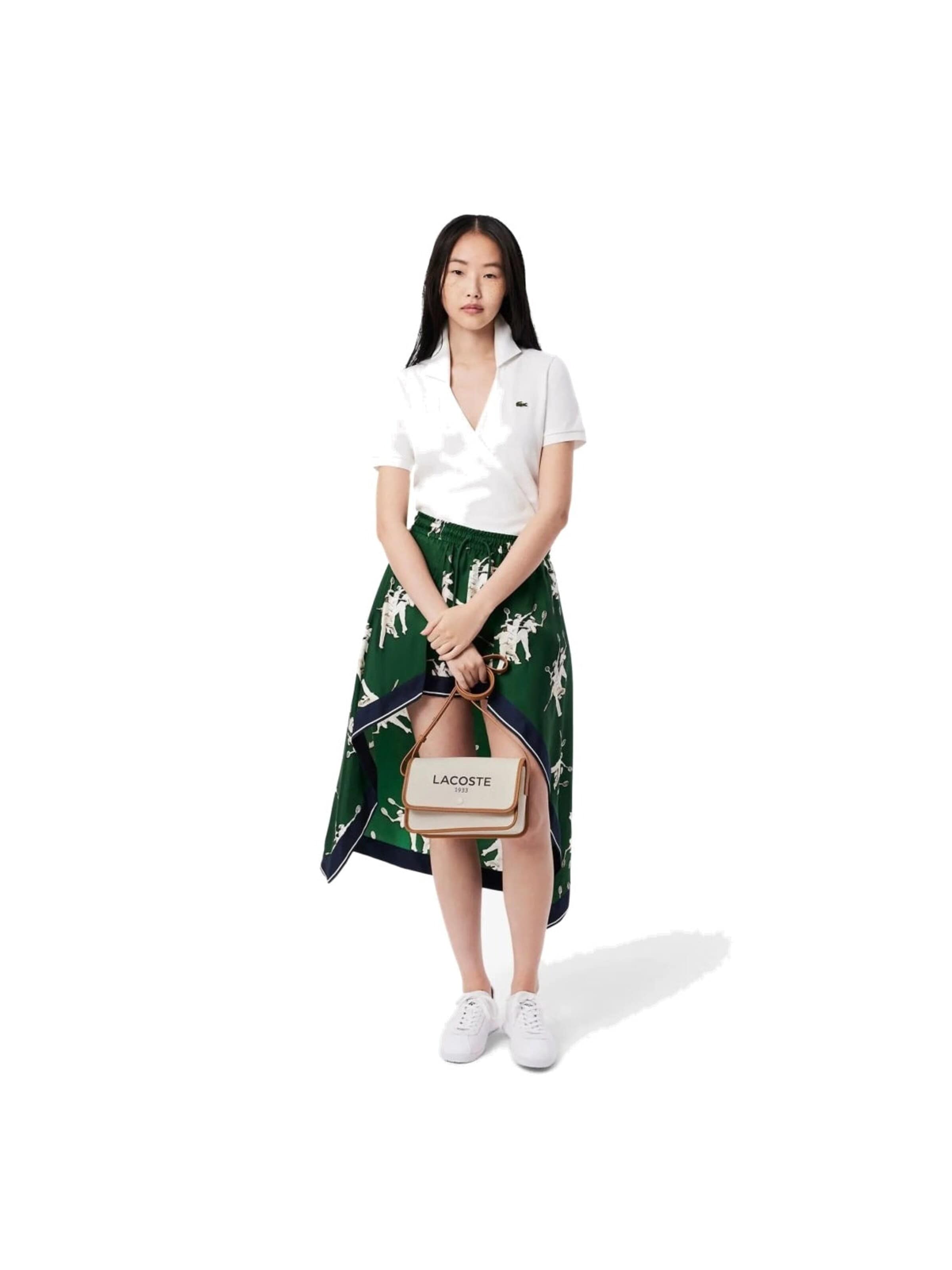 LACOSTE - Bolso de hombro 'Lacoste Sac Bandoulière Heritage Canvas Natural Tan' en blanco