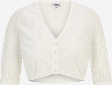 Blouse folklorique 'Isolda-Vida' MARJO en blanc : devant