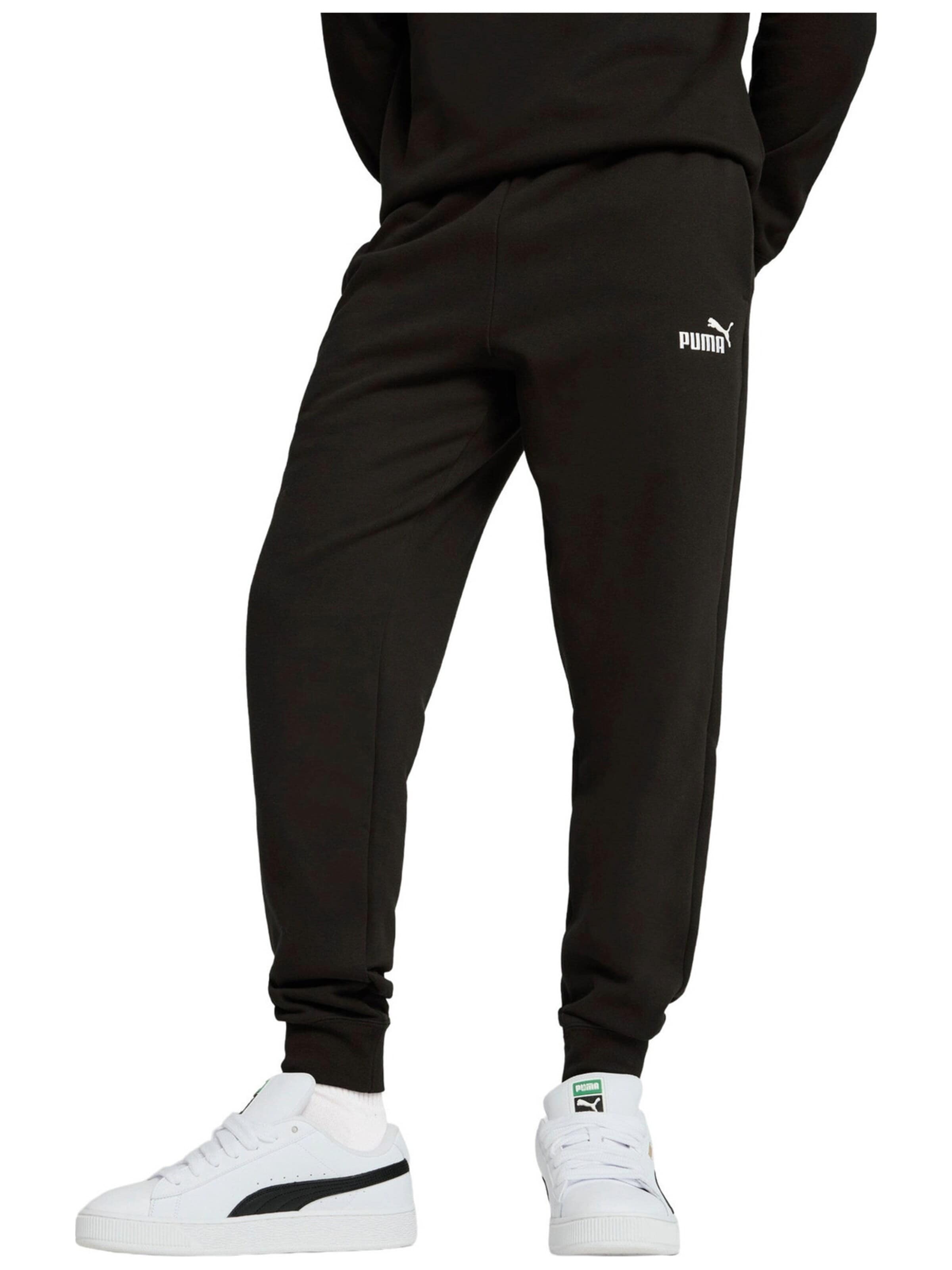 regular Pantaloni sportivi 'Puma Ess No. 1 Logo Sweatpants Fl Cl' di PUMA in nero: frontale